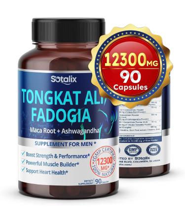Premium Tongkat Ali 200:1 Extract (Longjack) 4780mg Ultra Potency with Maca Root Ginseng Tribulus Terrestris Ashwagandha - High Strength for Men Women-90 Day Supply (90 Count (Pack of 1))