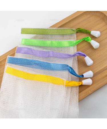 AUEAR 20 Pack Exfoliating Mesh Soap Pouch Saver Bag - Double Layer Bubble Foam Net Drawstring Holder Bags - Assorted Colors, 20 Piece Set - Buy Online on GoSupps.com