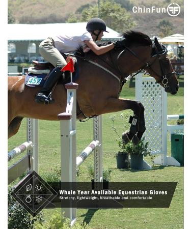 ChinFun Women Horse Riding Gloves - Anti-Slip Equestrian Mittens, Laser Flower Pattern, Stretchable, Sweat Absorbing - Brownish Orange (Small) - Buy Online on GoSupps.com