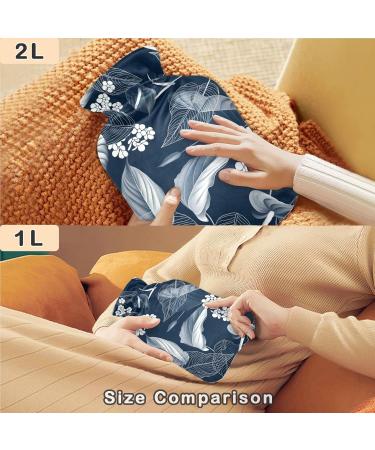 Naanle Vintage Hot Water Bottle with Cover - 2L Heat & Cold Therapy for Back Pain Relief Hand/Foot Warmer - Buy Online on GoSupps.com