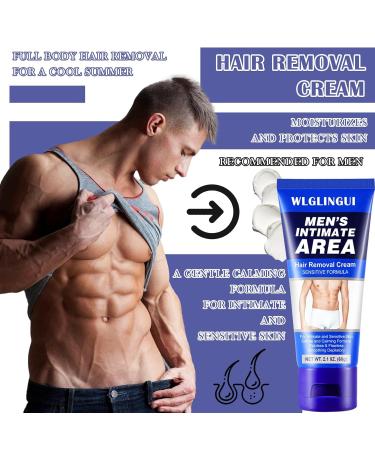 Hair Removal Cream for Men | Gentle Whole Body & Intimate Use | Fast-Acting Depilatory Solution - Buy Online on GoSupps.com
