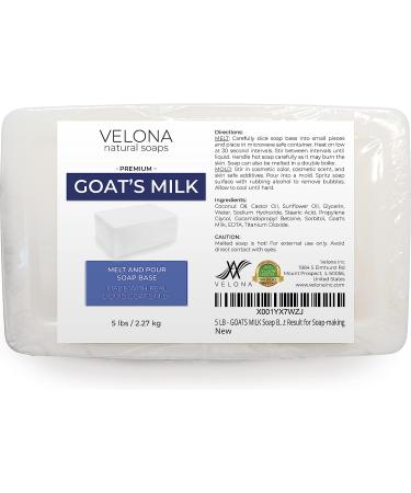 Velona 5 LB Goats Milk Soap Base | SLS/SLES Free | Melt & Pour | Natural Bars for Soap-Making - Buy Online on GoSupps.com