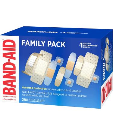 Band-Aid Family Variety Pack - 280 ct, Sheer & Clear Flexible Sterile Bandages with Breathable Technology - Buy Online on GoSupps.com