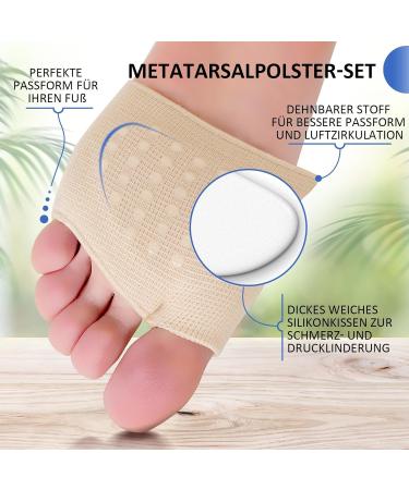Putuo Forefoot & Midfoot Cushions - Gel Pads for Pain Relief | Anti-Slip Foot Cushion for Men & Women - 1 Pair Beige - Buy Online on GoSupps.com