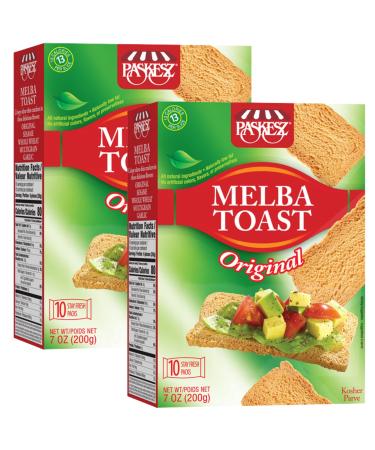 Snacktery Original Melba Toast Crackers - All Natural Thin and Crispy Flatbread Crackers - Classic Mini Toasts for Dips Spreads Salads - Tostadas Melba - 7 Oz Pack of 2