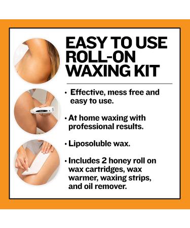 Waxup Roller Waxing Kit for Women - Honey Roll on Wax Kit for Hair Removal with Warmer, Strips, Cartridge Refills, and Almond Oil Wax Remover - Buy Online on GoSupps.com