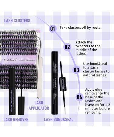 Wendy Lashes 3D Effect Lash Extension Set | 40D & 50D Mixed Eyelash Extensions Kit with Glue | D Curl 12-16mm | International Shipping - Buy Online on GoSupps.com