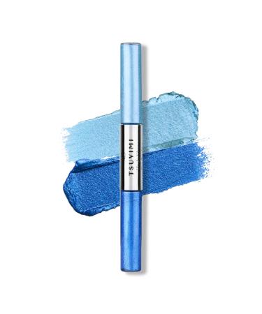 TSUVIMI New 2 in 1 Eyeshadow Stick  High Pigmented Cream to Powder Eyeshadow  No Crease  Long Lasting  Blendable  Water and Oil Resistant  Easy to Use (Shimmer Vivid Blue and Dark Green) Sailor Boy