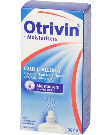 Otrivin Nasal Spray Cold & Allergy Medication with Moisturizer Nasal Decongestant 30 mL 20 mL Moisture - Buy Online on GoSupps.com