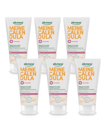 Alkmene alkmene 6 x 75ml Calendula Regenerating Hand Concentrate for Damaged Hands - Extra Dry and Chapped Hand Cream - Vegan Hand Cream for Men