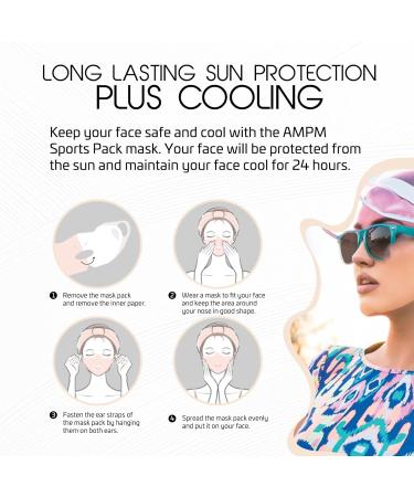 AMPM Sports Pack Cooling Mask - 2 Pack, Stay Cool Outdoors, Skincare Ingredients, 24 Hours Cooling - Large - Buy Online on GoSupps.com