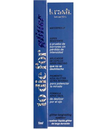  KRASH KOSMETICS KRASH KOSMETICS To Die For Glitter SMS Liquid Eyeliner Blue - Waterproof 24h Long Lasting Formula - Eyeliner Glitter Colours - Fine Tip Felt Applicator - Vegan and Cruelty Free - Buy Online on GoSupps.com