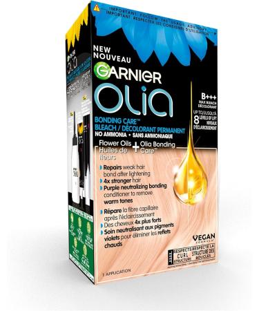 Garnier Olia Permanent Hair Colour Maximum Bleach Ammonia-Free Long-Lasting Hair Shine With 60% Oils 1 Application LIGHT / BLONDE SHADES Bleach +++ - Buy Online on GoSupps.com
