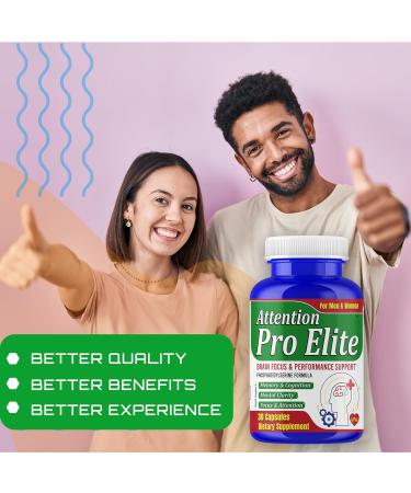 ROVita Attention Elite-Pro Brain Supplements for Memory and Focus Clarity & Cognitive Support Brain Supplement with Phosphatidylserine Supplement-30 Capsules - Buy Online on GoSupps.com