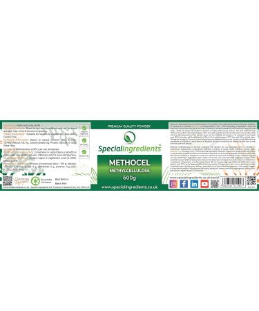 Methocel (Methylcellulose) 500g Premium Quality Food Grade Vegan Non-GMO Gluten Free - Recyclable Container - Pack of 1 - Buy Online on GoSupps.com