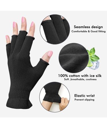 MIG4U Fingerless Moisturizing Beauty Gloves - 3 Pairs (S/M) for Eczema, Dry Hands, SPA, and UV Protection - Buy Online on GoSupps.com