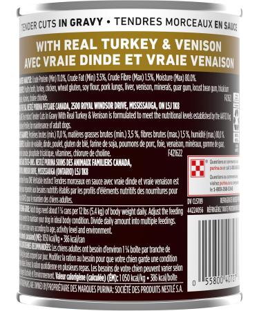 Purina ONE Tender Cuts True Instinct Wet Dog Food in Gravy Turkey & Venison - 368 g Can (12 Pack) - Buy Online on GoSupps.com