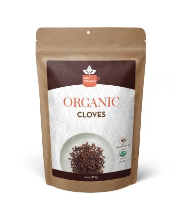 SPICY ORGANIC Cloves Whole - 100% Pure USDA Organic - Non-GMO, Keto Friendly, Non-Irradiated Fresh Clove Seed Spice - 4 OZ - Buy Online on GoSupps.com