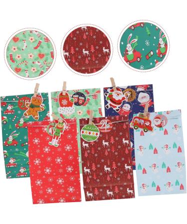 OKUMEYR 1 Set Bag Xmas Treat Bags Advent Christmas Calendar for Filling Christmas Candy Bag Paper As Shown 23X12X1CM - Buy Online on GoSupps.com