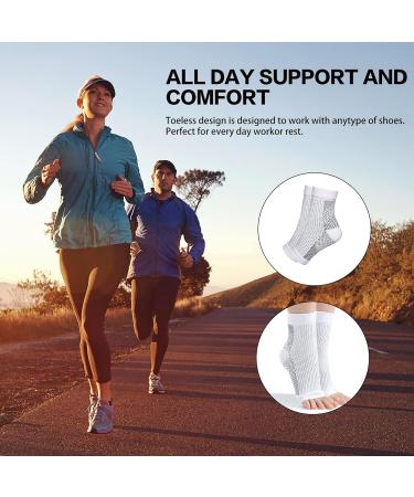 4 Pairs Plantar Fasciitis Socks Neuropathy Socks Ankle Compression Socks for Women Men Medical Ankle Support Brace Wide Calf Compression Socks for Flying Running XL(11.5-14.5) 4 Pairs White - Buy Online on GoSupps.com