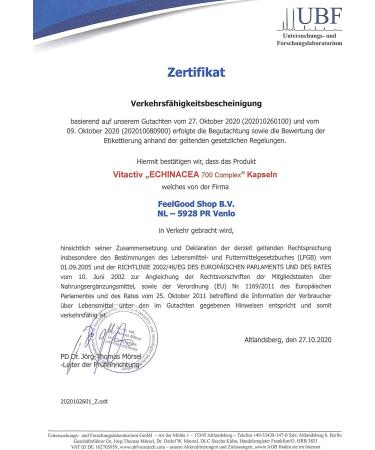 VITACTIV Echinacea 700 Complex - Vegan Immune Support with Selenium Zinc & Vitamin C - High Dosage Laboratory Tested 60 Capsules for International Shipping - Buy Online on GoSupps.com