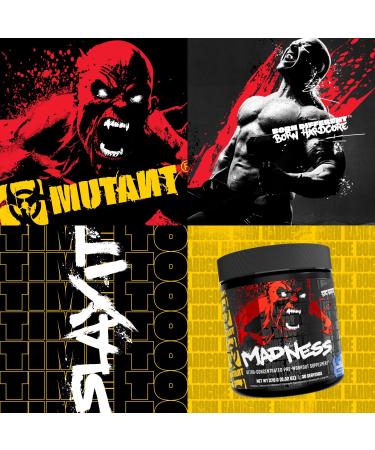 MUTANT Madness | Ultra-Concentrated Pre-Workout | Pump booster | 360mg Caffeine, 4g Pump & Performance Blend, Beta-Alanine, Energy & Focus | 30 Serving | Fruit Punch - Buy Online on GoSupps.com