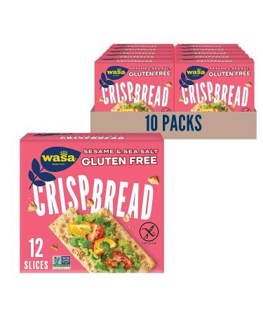 Wasa Gluten Free Sesame & Sea Salt Crispbread, 6.1 oz (Pack of 10) Sesame and Sea Salt 6.1 Ounce (Pack of 10)