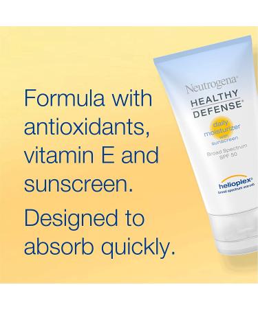 Neutrogena Healthy Defense Daily Moisturizer SPF 50 with Vitamin E, Lightweight Face Lotion - 1.7 fl oz (Pack of 2) - Buy Online on GoSupps.com