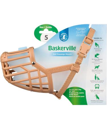 Buy Baskerville Anti-Poison Bait Muzzle for Dogs - Size 5 | Ideal for Small & Medium Dogs | Pant Drink & Bite Protection - International Shipping - Buy Online on GoSupps.com
