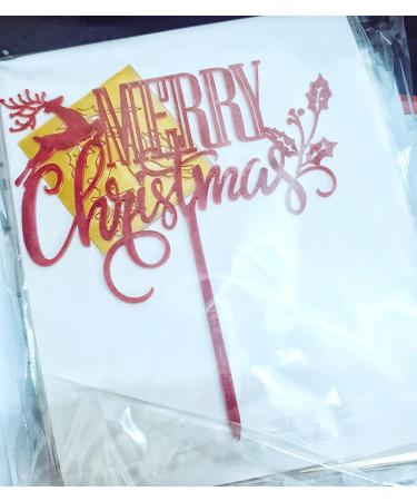 Dimoda Traditional Mistletoe christmas acrylic plastic cake toppers for christmas cake decorations - Buy Online on GoSupps.com