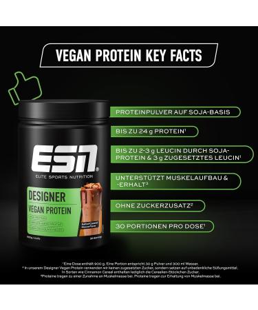 ESN Vegan Designer Protein Powder with Soy - Salted Caramel Mocha - 900g - Buy Online on GoSupps.com