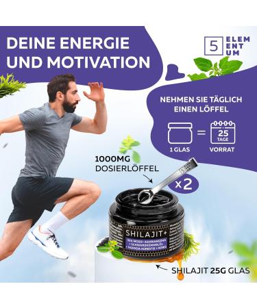 5 elementum Shilajit Sea Moss Ashwagandha Black Cumin Oil Fadogia Agrestis & Manuka Honey 25g 82 Fulvic Acid Mumijo Shilajit High Dose I Natural Flavor I 60 Days Solar Drying - Buy Online on GoSupps.com