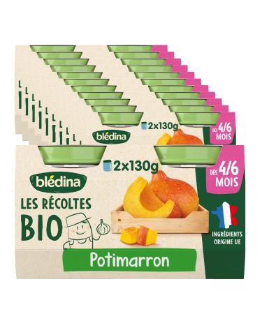 Bl dina Les R coltes Organic Small organic baby jars from 4/6 Months Pumpkin 2x130g (Packx12) (Packaging may vary)