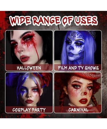 Nudorpn Liquid face paint - 170 ml - Waterproof bag for Halloween - Red and blue makeup for women and men - Spooky party supplies - Buy Online on GoSupps.com