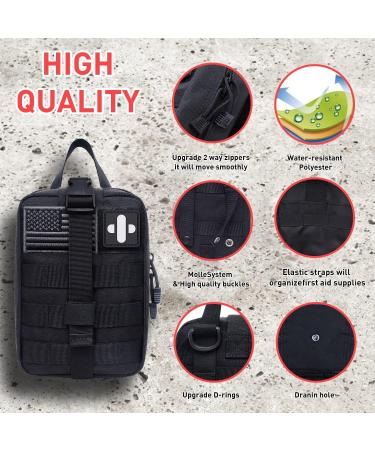 Meqi Medical Molle Tactical Bag | EMT First Aid IFAK Rip-Away Utility Pouch for Camping Hunting Hiking and Adventure - Brown - Buy Online on GoSupps.com