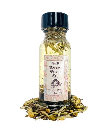 Bad Ass Bitch Oil by New Moon Vibes - Power Strength Courage Bold Energy Empowerment Assertiveness Spells Conjure Rituals - Handmade with Essential Oils & Herbs - Wicca Pagan Hoodoo Magick
