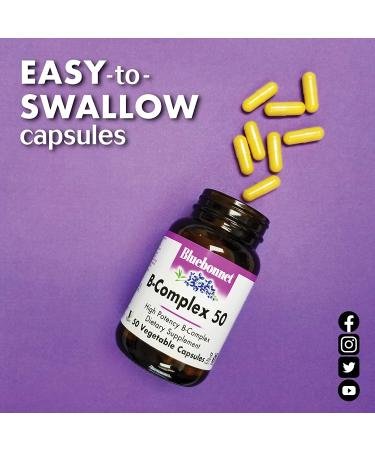 Bluebonnet Nutrition B-Complex 50 - 100 Vegetable Capsules for Optimal Energy & Wellness - Buy Online on GoSupps.com
