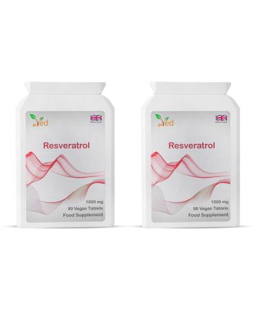 Ved anti-aging heart health immunity support |Antioxidant addition |Resveratrol tablets |1000 mg x 90 tablets ((2 pack)