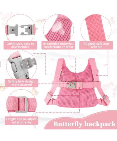 Girls Toddler Leash | Child Safety Harness | Anti Lost Wrist Link | Reflective Pink Leash 4-in-1 Walking Assistant | Butterfly Design | Ideal Gift - Buy Online on GoSupps.com