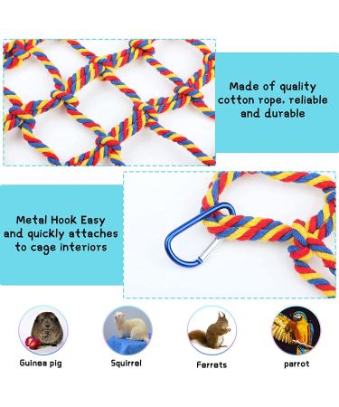 Small Animal Rope Climbing Ladder and Bridge - 2 Piece Set for Bird, Hamster, Rat - Red and Yellow - Buy Online on GoSupps.com