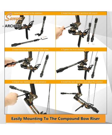 SUNYA Archery Bow Stabilizer | Carbon Fiber Body | Flexible Core | Damping System | Weights Kit | Expedition Series QD Mount Kit - Buy Online on GoSupps.com