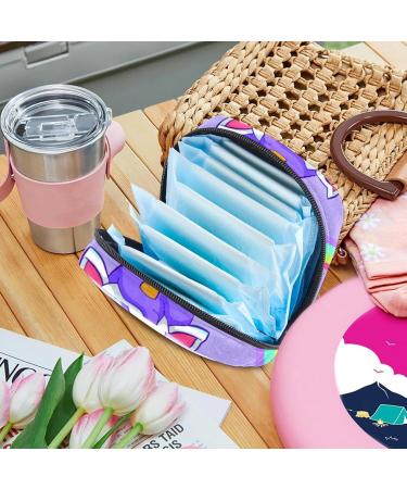 Portable Women's Binding-Storage Bags | Menstrual Cup Pocket & Tampon Insert for Teen Girls | Unicorn Rainbow Purple Design - Buy Online on GoSupps.com
