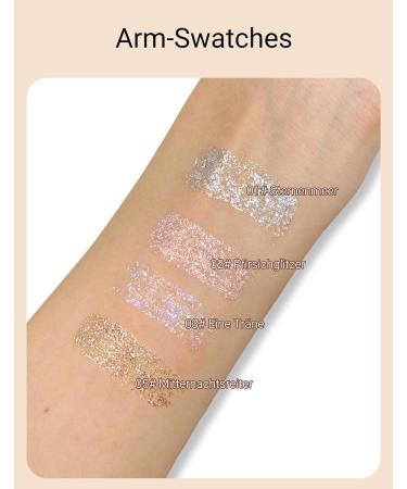  Erinde Erinde Glitter Liquid Eyeshadow with fine glitter 2 in 1 eyeshadow and liquid eyeliner long-lasting and waterproof quick-drying and smudge-proof vegan and - Buy Online on GoSupps.com