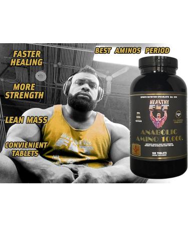 Healthy N Fit Anabolic Amino 10,000 - Hydrolyzed Egg & Whey Amino Acid Tablets (180) - Fast Absorbing Formula - Buy Online on GoSupps.com