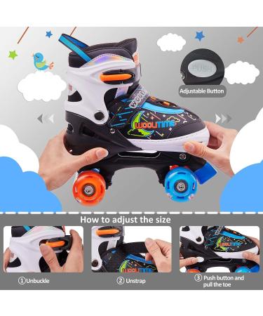 Woolitime Adjustable Roller Skates for Kids | Small Size (10C - 13C) | Light Up Wheels | Boys & Girls Toddler Roller Skates - Buy Online on GoSupps.com