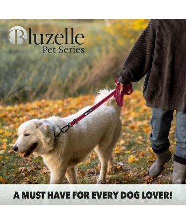 Blucelle Strong Dog Leash 3m - Robust 360 Carabiner for Large Dogs up to 100kg | Adjustable Freehand Leash for 2 Dogs | Durable Red Design - Buy Online on GoSupps.com