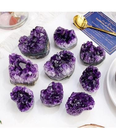 Natural Crystal Rough Natural Amethyst Geode Decor Heart-Shaped Quartz Crystal Cluster Amethyst Cluster Ornamental Specimens Creative Home Decoration Crafts 2in (Size : 2.4in) - Buy Online on GoSupps.com
