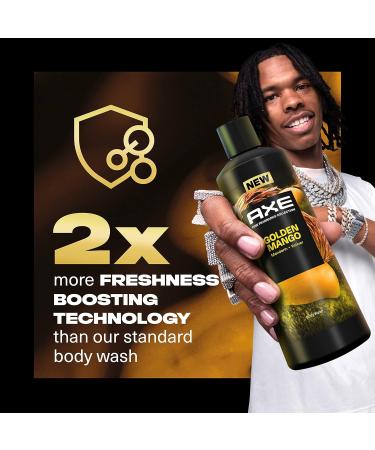 AXE Fine Fragrance Collection Golden Mango Body Wash for Men - 4 Count, 18 oz - Mango Mandarin and Vetiver Scent - Shower Gel for 12h Refreshing Experience - Buy Online on GoSupps.com