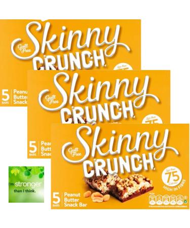 3 x Bundle Containing Skinny Crunch Peanut Butter & Chocolate Snack Bars With Oerich Inspirational Card - Buy Online on GoSupps.com