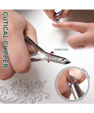 Professional Cuticle Nippers Cuticle Cutters Remover Nail Scissors Nail Care Tool Manicure & Pedicure (RE5008 Plain Handle with Round Box Joint) - Buy Online on GoSupps.com